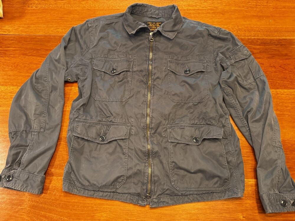 L J Crew A/22 Quad Utility Jacket G38 Military Cotton Twill Field 4 Pocket